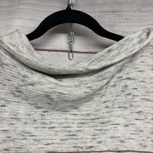 T by Talbots Gray Black cowl neck pullover striped tunic sweater size XL - Picture 9 of 10